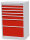 Bedrunka + Hirth Schubladenschrank, Schubladenanzahl: 7, RAL 7035 / RAL 5012, 1019 x 680 x 500 mm (HxBxT)