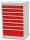 Bedrunka + Hirth Schubladenschrank, Schubladenanzahl: 8, RAL 7035 / RAL 5012, 1019 x 680 x 500 mm (HxBxT)
