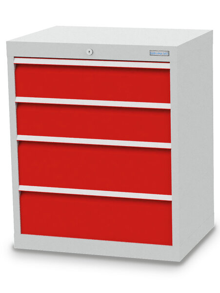 Bedrunka + Hirth Schubladenschrank, Schubladenanzahl: 4, RAL 7035 / RAL 5012, 819 x 680 x 500 mm (HxBxT)