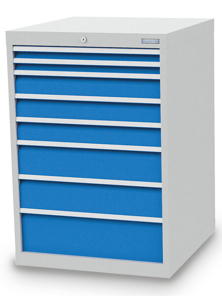 Bedrunka + Hirth Schubladenschrank, Schubladenanzahl: 8, RAL 7035 / RAL 5012, 1019 x 705 x 736 mm (HxBxT)