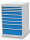 Bedrunka + Hirth Schubladenschrank, Schubladenanzahl: 9, RAL 7035 / RAL 5012, 1019 x 705 x 736 mm (HxBxT)