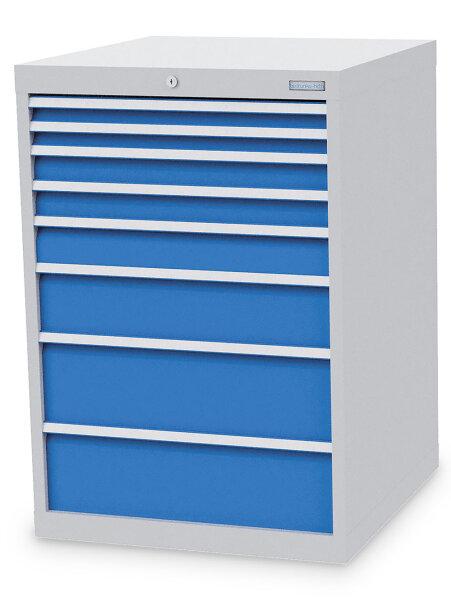 Bedrunka + Hirth Schubladenschrank, Schubladenanzahl: 8, RAL 7035 / RAL 5012, 1019 x 705 x 736 mm (HxBxT)