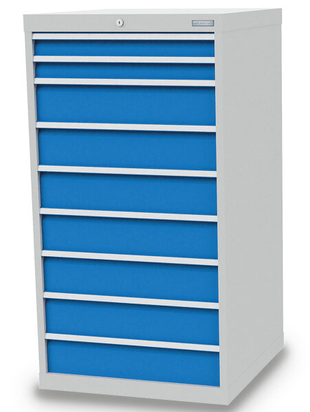 Bedrunka + Hirth Schubladenschrank, Schubladenanzahl: 9, RAL 7035 / RAL 5012, 1319 x 705 x 736 mm (HxBxT)