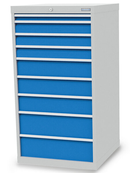 Bedrunka + Hirth Schubladenschrank, Schubladenanzahl: 9, RAL 7035 / RAL 5012, 1319 x 705 x 736 mm (HxBxT)