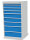 Bedrunka + Hirth Schubladenschrank, Schubladenanzahl: 9, RAL 7035 / RAL 5012, 1319 x 705 x 736 mm (HxBxT)