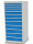 Bedrunka + Hirth Schubladenschrank, Schubladenanzahl: 12, RAL 7035 / RAL 5012, 1519 x 705 x 736 mm (HxBxT)