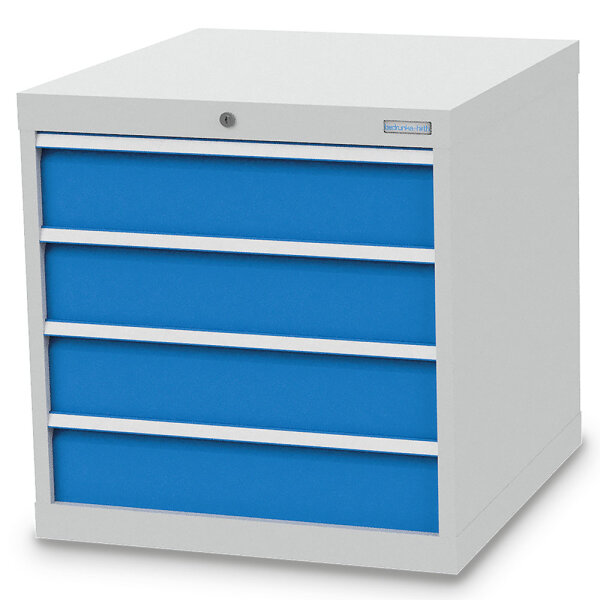 Bedrunka + Hirth Schubladenschrank, Schubladenanzahl: 4, RAL 7035 / RAL 5012, 719 x 705 x 736 mm (HxBxT)
