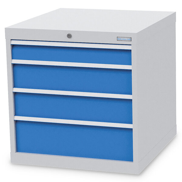 Bedrunka + Hirth Schubladenschrank, Schubladenanzahl: 4, RAL 7035 / RAL 5012, 719 x 705 x 736 mm (HxBxT)