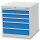 Bedrunka + Hirth Schubladenschrank, Schubladenanzahl: 5, RAL 7035 / RAL 5012, 719 x 705 x 736 mm (HxBxT)