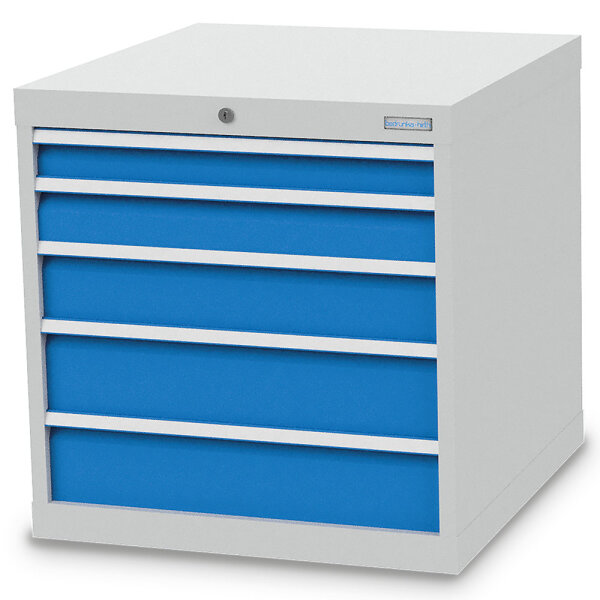 Bedrunka + Hirth Schubladenschrank, Schubladenanzahl: 5, RAL 7035 / RAL 5012, 719 x 705 x 736 mm (HxBxT)