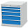 Bedrunka + Hirth Schubladenschrank, Schubladenanzahl: 5, RAL 7035 / RAL 5012, 719 x 705 x 736 mm (HxBxT)