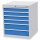 Bedrunka + Hirth Schubladenschrank, Schubladenanzahl: 6, RAL 7035 / RAL 5012, 819 x 705 x 736 mm (HxBxT)
