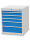 Bedrunka + Hirth Schubladenschrank, Schubladenanzahl: 6, RAL 7035 / RAL 5012, 819 x 705 x 736 mm (HxBxT)