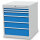 Bedrunka + Hirth Schubladenschrank, Schubladenanzahl: 6, RAL 7035 / RAL 5012, 819 x 705 x 736 mm (HxBxT)