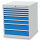 Bedrunka + Hirth Schubladenschrank, Schubladenanzahl: 8, RAL 7035 / RAL 5012, 819 x 705 x 736 mm (HxBxT)