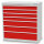 Bedrunka + Hirth Schubladenschrank, Schubladenanzahl: 7, RAL 7035 / RAL 5012, 1019 x 980 x 500 mm (HxBxT)