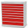 Bedrunka + Hirth Schubladenschrank, Schubladenanzahl: 8, RAL 7035 / RAL 5012, 1019 x 980 x 500 mm (HxBxT)