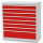 Bedrunka + Hirth Schubladenschrank, Schubladenanzahl: 8, RAL 7035 / RAL 5012, 1019 x 980 x 500 mm (HxBxT)