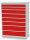 Bedrunka + Hirth Schubladenschrank, Schubladenanzahl: 8, RAL 7035 / RAL 5012, 1319 x 980 x 500 mm (HxBxT)