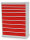 Bedrunka + Hirth Schubladenschrank, Schubladenanzahl: 9, RAL 7035 / RAL 5012, 1319 x 980 x 500 mm (HxBxT)