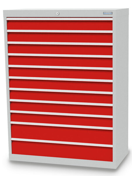 Bedrunka + Hirth Schubladenschrank, Schubladenanzahl: 11, RAL 7035 / RAL 5012, 1319 x 980 x 500 mm (HxBxT)