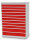 Bedrunka + Hirth Schubladenschrank, Schubladenanzahl: 11, RAL 7035 / RAL 5012, 1319 x 980 x 500 mm (HxBxT)