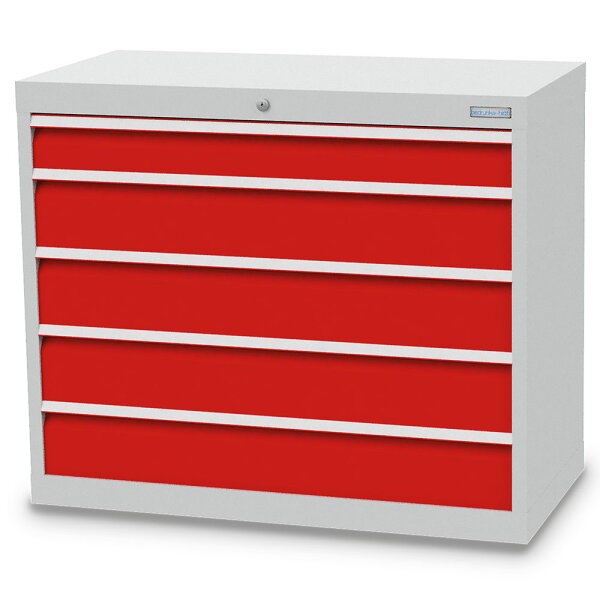 Bedrunka + Hirth Schubladenschrank, Schubladenanzahl: 5, RAL 7035 / RAL 5012, 819 x 980 x 500 mm (HxBxT)