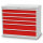Bedrunka + Hirth Schubladenschrank, Schubladenanzahl: 6, RAL 7035 / RAL 5012, 819 x 980 x 500 mm (HxBxT)