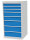 Bedrunka + Hirth Schubladenschrank, Tiefe 500 mm, Schubladenanzahl: 8, RAL 7035 / RAL 5012, 1319 x 705 x 736 mm (HxBxT)