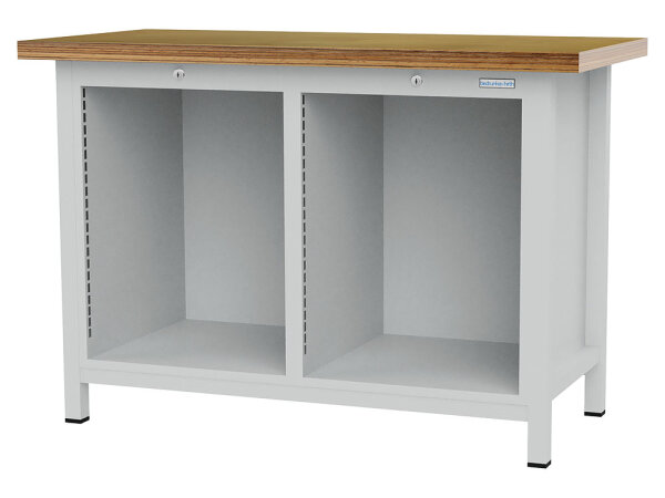 Bedrunka + Hirth Kastenwerkbank Gehäuse, Tiefe 600 mm, RAL 7035, 859 x 1250 x 600 mm (HxBxT)