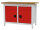 Bedrunka + Hirth Kastenwerkbank, Tiefe 600 mm, R 18-16, Schubladenanzahl: 2, 2 x Flügeltüren, RAL 7035 / RAL 5012, 859 x 1250 x 600 mm (HxBxT)