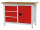 Bedrunka + Hirth Kastenwerkbank, Tiefe 600 mm, R 18-16, Schubladenanzahl: 3, 1 x Flügeltüren, 1x Fachboden, RAL 7035 / RAL 5012, 859 x 1250 x 600 mm (HxBxT)