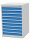 Bedrunka + Hirth Schubladenschrank Tiefe 736, 9 x Schublade, RAL 7035 / RAL 5012, 1019 x 705 x 736 mm (HxBxT)