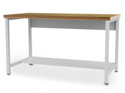 Bedrunka + Hirth Arbeitswerktisch Breite 2000 mm, Stahlfachboden halbe Tiefe, RAL 7035, 859 x 2000 x 750 mm (HxBxT)