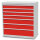 Bedrunka + Hirth Schubladenschrank Tiefe 500, 7 x Schublade, für Regal oder einzeln, RAL 7035 / RAL 5012, 1019 x 980 x 500 mm (HxBxT)