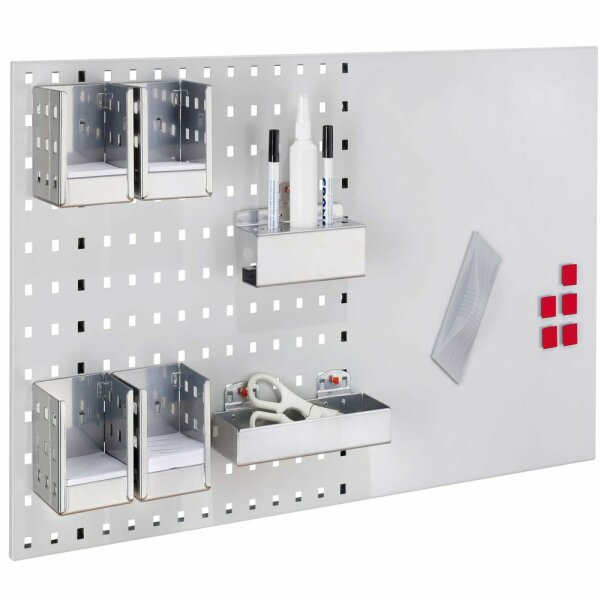LogoChart Office Set 3 RAL 7035. 1 LogoChart® RAL 7035 4 Zettelboxen 1 Ablagebox 1 Kombi Stifthalter 5 Magnete 1 Wischer (magnetisch) 1 Reinigungsspray 2 Non-Permanent-Stifte (schwarz).