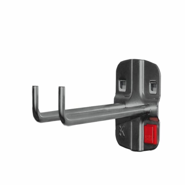 ®RasterPlan/ABAX® Doppelter Werkzeughalter senkrechtes Hakenende Länge 150 mm Anthrazitgrau