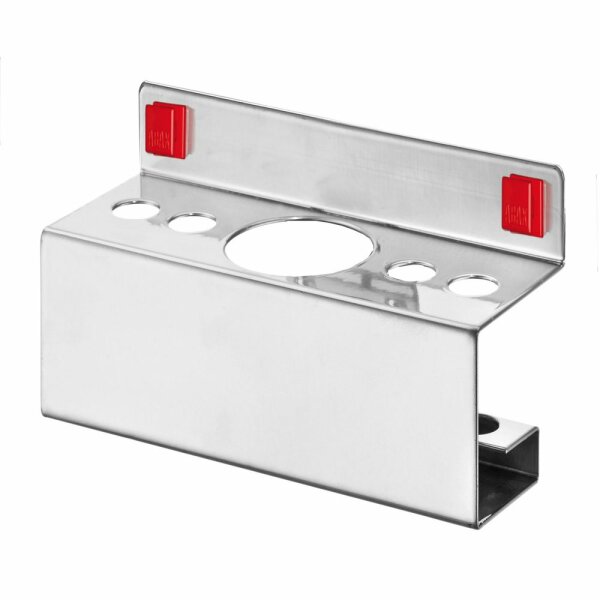®RasterPlan/ABAX® Kombihalter für Stifte / Sprühflasche 4 x Durchmesser 17 mm / 1 x Durchmesser 52 mm Alufarben