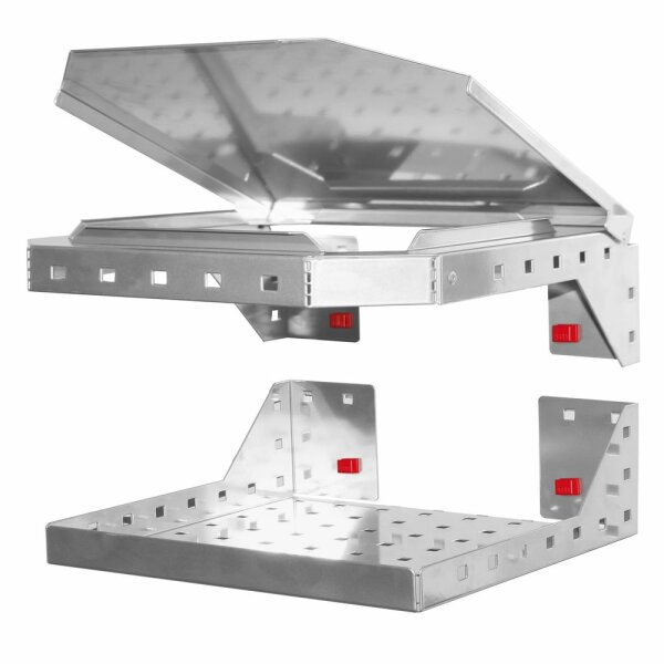 ®RasterPlan/ABAX® Müllbeutelhalter 2-teilig Oberteil: Breite 305 mm x Tiefe 130 mm x Höhe 350 mm Unterteil: Breite 300 mm x Tiefe 120 mm x Höhe 305 mm Alufarben