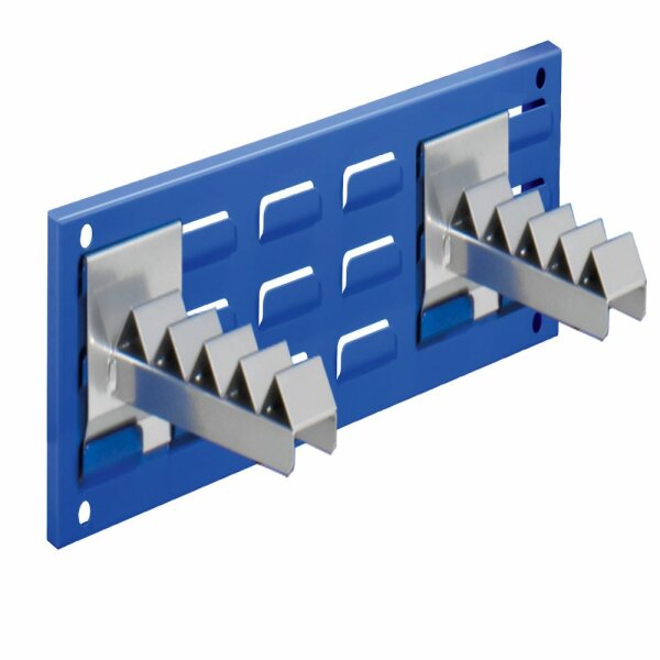 ®RasterPlan Wandschiene Schlitzplatte Set 6 L 460 mm x H 140 mm RAL 5010. 2 x Wellenträger.