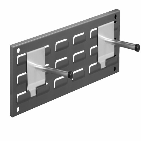 ®RasterPlan Wandschiene Schlitzplatte Set 3 L 460 mm x H 140 mm RAL 7016. 2 x Universalhalter.