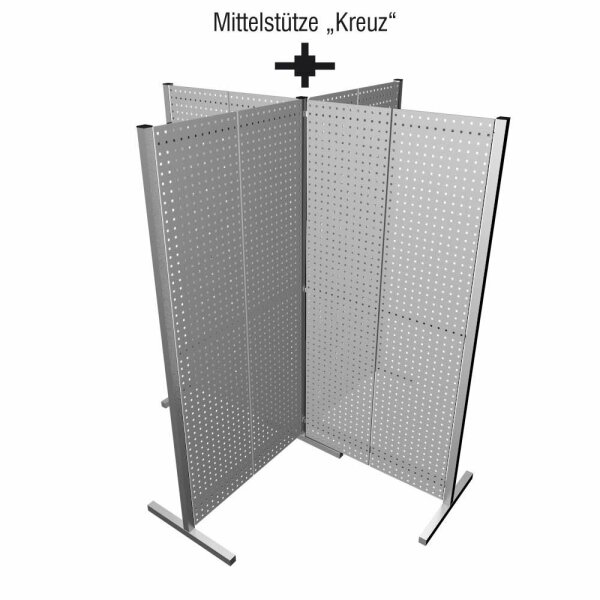Mittelstütze Kreuz alufarben.