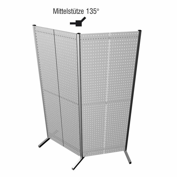 Mittelstütze 135° alufarben.