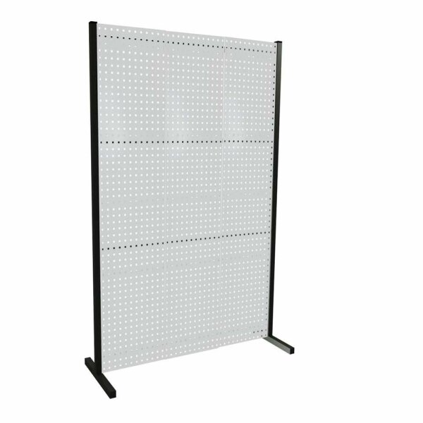 ®RasterPlan Trennwand Einzelfeld L1500 mm H2000 mm RAL 7035. Mit 3 ®RasterPlan Lochplatten.
