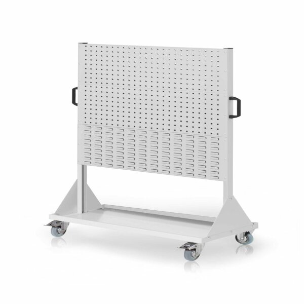 RasterMobil Gr. 4 RAL 7035 H1580 x B1000 x T500 mm. 4 Lochplatten 2 Schlitzplatten.