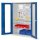 ®RasterPlan Werkzeugschrank Mod 6 410 H1950 x B1000 x T410 mm RAL 7035/5010. Sichtfenstertüren 3 Fachböden.