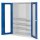 ®RasterPlan Werkzeugschrank Mod 6 500 H1950 x B1000 x T500 mm RAL 7035/5010. Sichtfenstertüren 3 Fachböden.