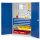 ®RasterPlan Schubladenschrank Modell 13 RAL 7035/5010. Türinnenseite: Lochplatten 1950 x 1000 x 600 mm 4 Schubladen H 100 mm 2 Fachböden verzinkt.
