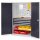 ®RasterPlan Schubladenschrank Modell 16 RAL 7035/7016. Türinnenseite: Lochplatten 1950 x 1000 x 600 mm mm 4 Schubladen H 100 mm mm 1 Fachböden verzinkt 1 Werkbankplatte Multiplex.