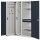 ®RasterPlan Vertikalschrank Modell 82 1950 x 1000 x 600 mm RAL 7035/7016. Türinnenseite: ®RasterPlan Lochplatten 2 Auszüge Lochplatten 3 Fachböden 1 Schubladen 175 mm.